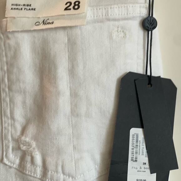 Levi’s New distressed - Rag & Bone ankle flare Summer white- high rise 28. Nina - Picture 3 of 9